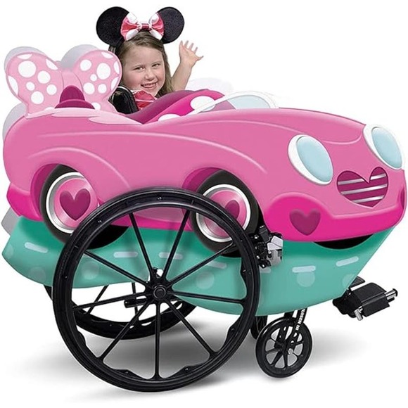 NIB-Pink Minnie Adaptive Wheelchair Cover Costume SUPER CUTE & SUPER FUN! - Picture 1 of 8